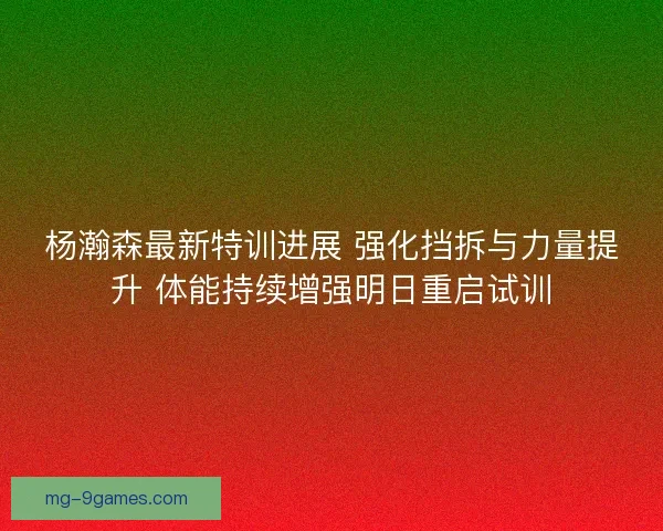 杨瀚森最新特训进展 强化挡拆与力量提升 体能持续增强明日重启试训 杨瀚森最新特训进展 强化挡拆与力量提升 体能持续增强明日重启试训